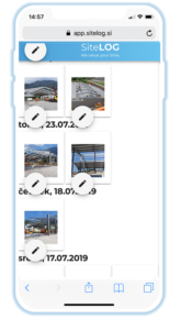 Nalaganje slik projekta na digitalni gradbeni dnevnik SiteLOG